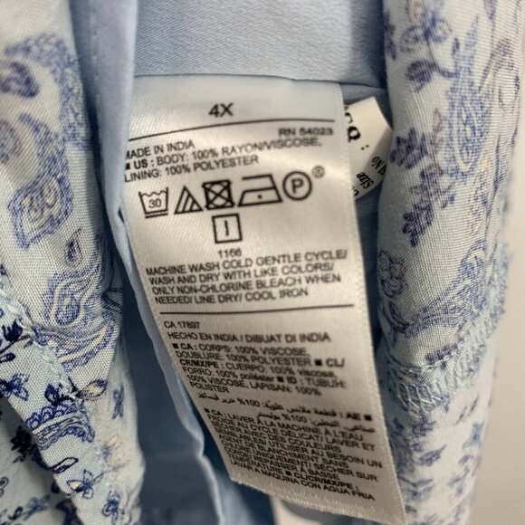 Old Navy Dress Blue Floral Print Mini Swing Long Sleeve - Picture 10 of 13